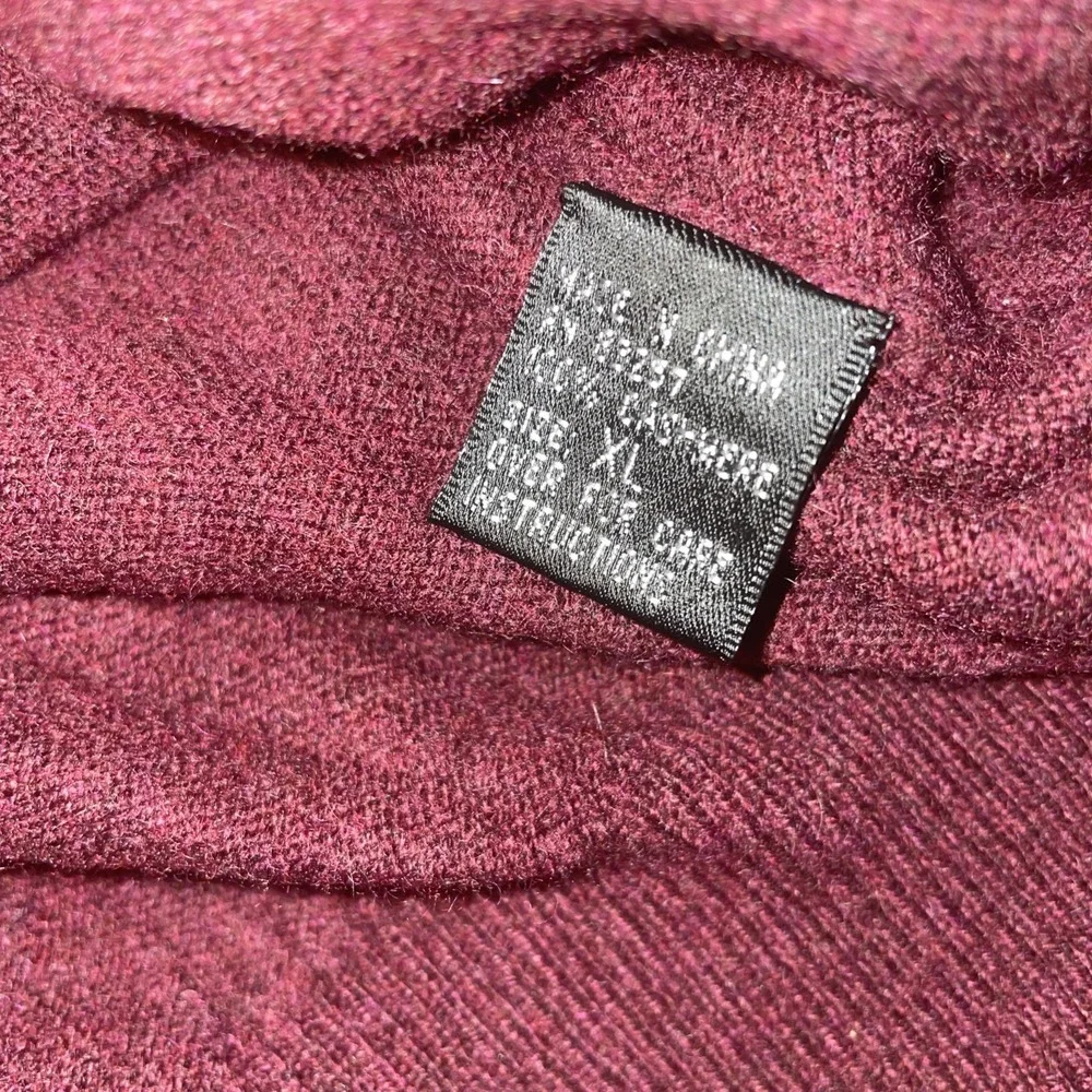 Forte Cashmere Sweater Mens Extra Large V Neck Pullover Red